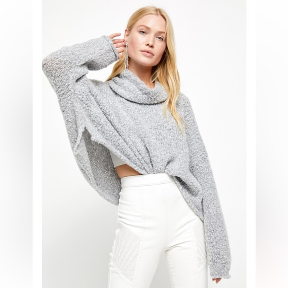 BFF cowl neck sweater free people grey - Picture 2 of 5